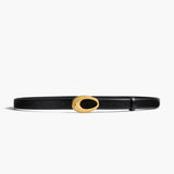 Khaite - Olivia Belt in Black Leather with Gold