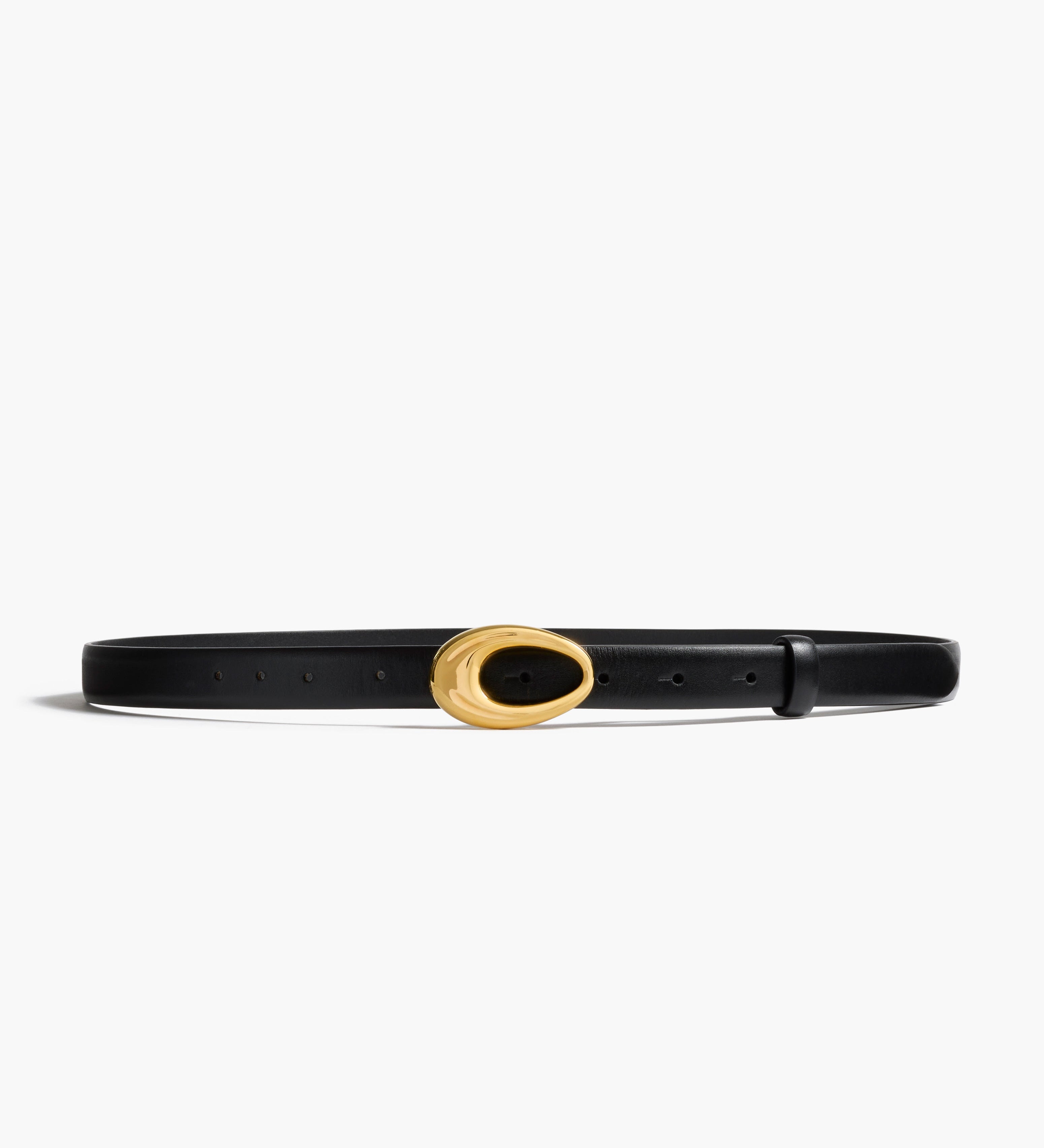 Khaite - Olivia Belt in Black Leather with Gold