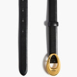 Khaite - Olivia Belt in Black Leather with Gold