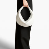Khaite - Medium Olivia Hobo in Optic White Crackle Patent Leather