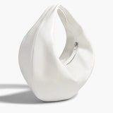 Khaite - Medium Olivia Hobo in Optic White Crackle Patent Leather