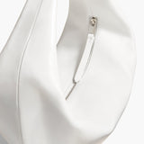 Khaite - Medium Olivia Hobo in Optic White Crackle Patent Leather