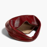 Khaite - Medium Olivia Hobo in Oxblood Crackle Patent Leather