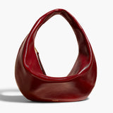 Khaite - Medium Olivia Hobo in Oxblood Crackle Patent Leather