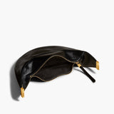 Khaite - Small Olivia Hobo with Hardware in Black Crackle Patent Leather