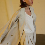 Jamie Haller - The Linen Baggy Trench Coat in Stone