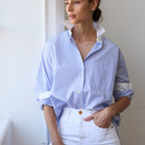 Jamie Haller - The Crosby Shirt in Blue Stripe
