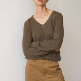 Jamie Haller - The V Fave in Cotton Cashmere in Khaki