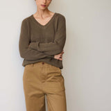 Jamie Haller - The V Fave in Cotton Cashmere in Khaki
