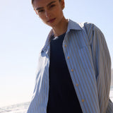 Jamie Haller - The Weekend Shirt in Baby Blue Stripe