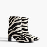 Khaite - Ona Ankle Boot in Zebra Print Haircalf