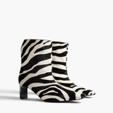 Khaite - Ona Ankle Boot in Zebra Print Haircalf