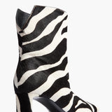 Khaite - Ona Ankle Boot in Zebra Print Haircalf