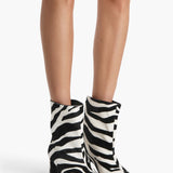 Khaite - Ona Ankle Boot in Zebra Print Haircalf