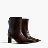 Khaite - Ona Ankle Boot in Chocolate Glazed Leather