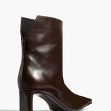 Khaite - Ona Ankle Boot in Chocolate Glazed Leather