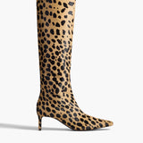 Khaite - Ona Knee - High Boot in Hyena Print Haircalf