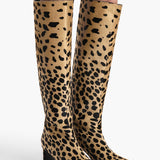 Khaite - Ona Knee High-Boot in Hyena Print Haircalf