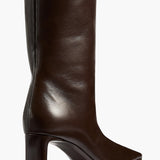 Khaite - Ona Knee - High Boot in Chocolate Glazed Leather