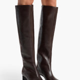 Khaite - Ona Knee - High Boot in Chocolate Glazed Leather