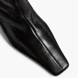 Khaite - Ona Ankle Boot in Black Glazed Leather