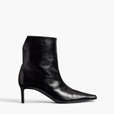 Khaite - Ona Ankle Boot in Black Glazed Leather