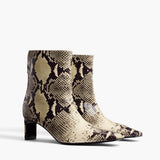 Khaite - Ona Ankle Boot in Natural Python-Embossed Leather