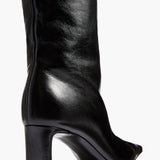 Khaite - Ona Knee - High Boot in Black Glazed Leather