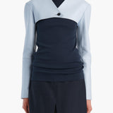 Khaite - Onno Jacket in Sky Blue Leather
