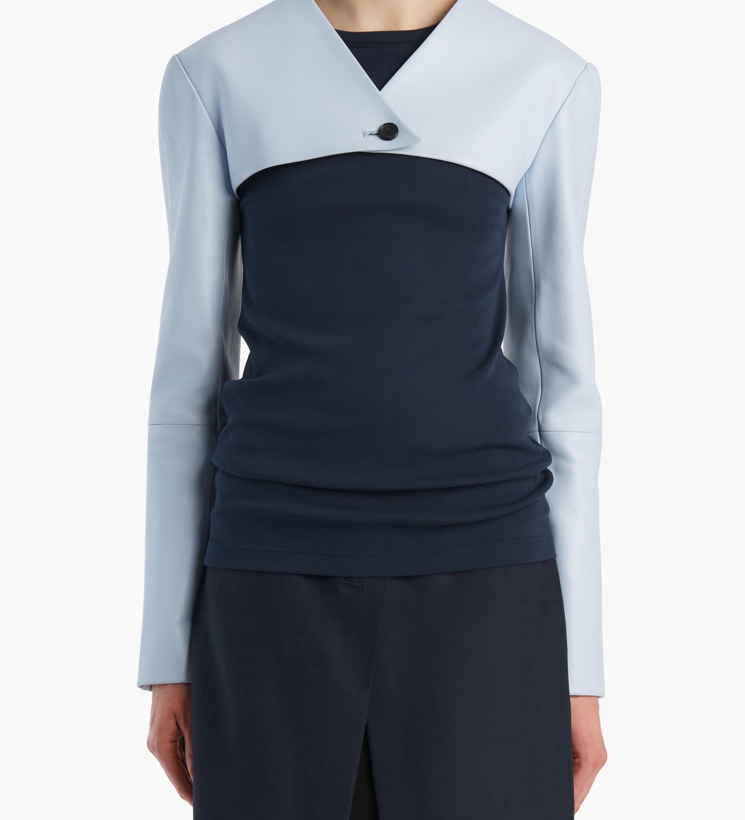 Khaite - Onno Jacket in Sky Blue Leather