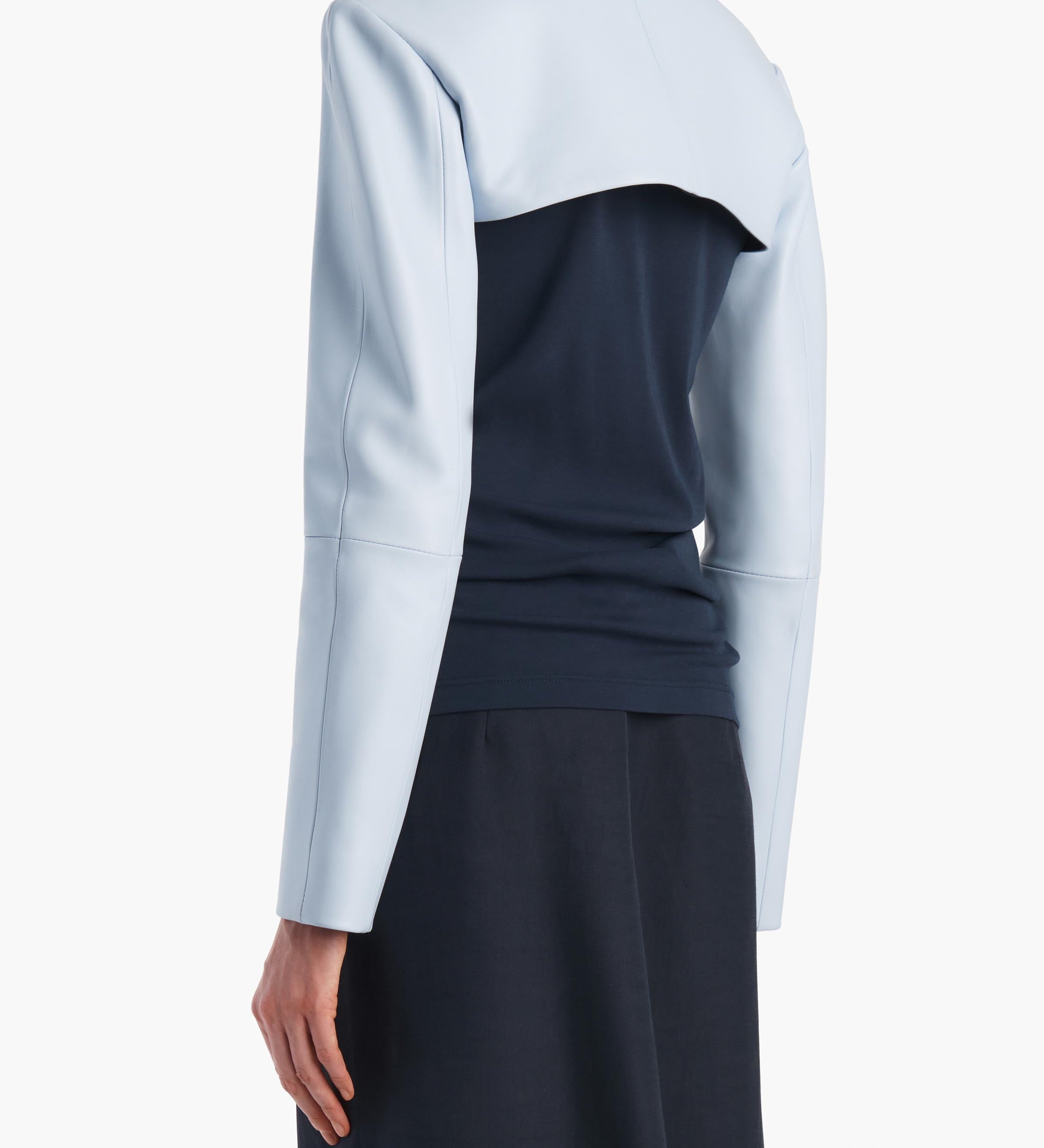 Khaite - Onno Jacket in Sky Blue Leather