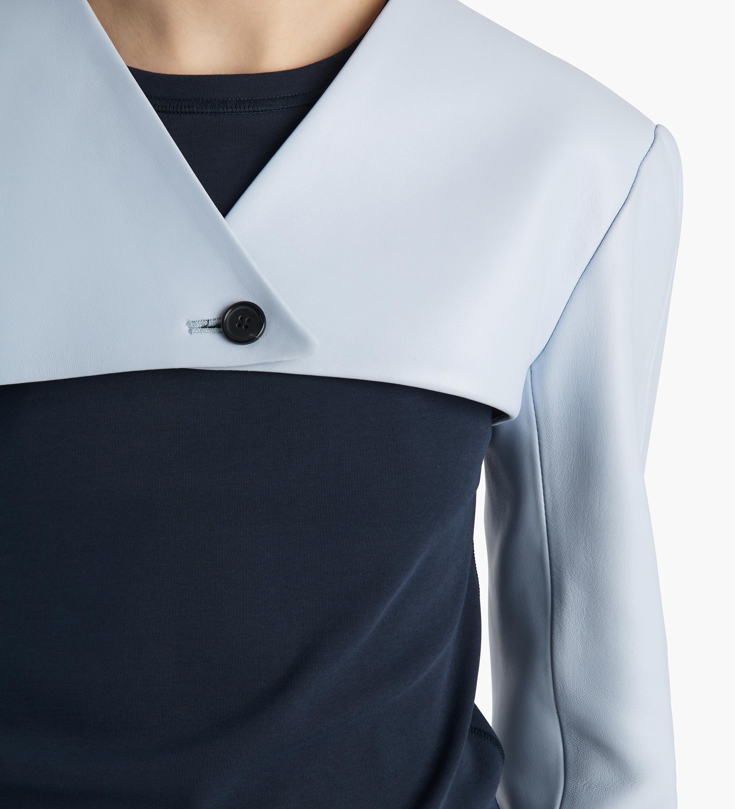 Khaite - Onno Jacket in Sky Blue Leather