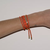 Dorsey - PARACORD ORANGE TIE ANKLET, GOLD