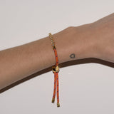 Dorsey - JAMES BEZEL ORANGE PARACORD BRACELET, SILVER
