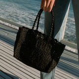 DÔEN - ORLA BAG -- BLACK RAFFIA