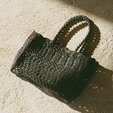 DÔEN - ORLA BAG -- BLACK RAFFIA
