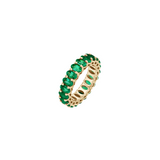 Dorsey - OVAL - CUT ETERNITY BAND IN DEEP LAB EMERALD, GOLD VERMEIL