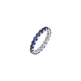 Dorsey - 14K ROUND - CUT ETERNITY BAND IN LAB BLUE SAPPHIRE, 14K WHITE GOLD