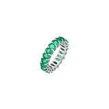 Dorsey - OVAL - CUT ETERNITY BAND IN LAB EMERALD, STERLING SILVER