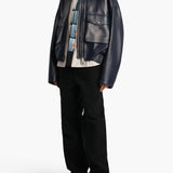 Khaite - Owey Jacket in Dark Navy Leather