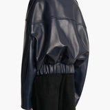Khaite - Owey Jacket in Dark Navy Leather