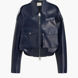 Khaite - Owey Jacket in Dark Navy Leather