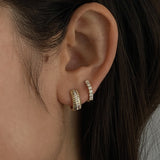 Kinn - Bold Pavé Huggie Earrings Diamond