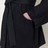 OSSOU - Sweep Jacket in Dusk Wash with Tan Leather