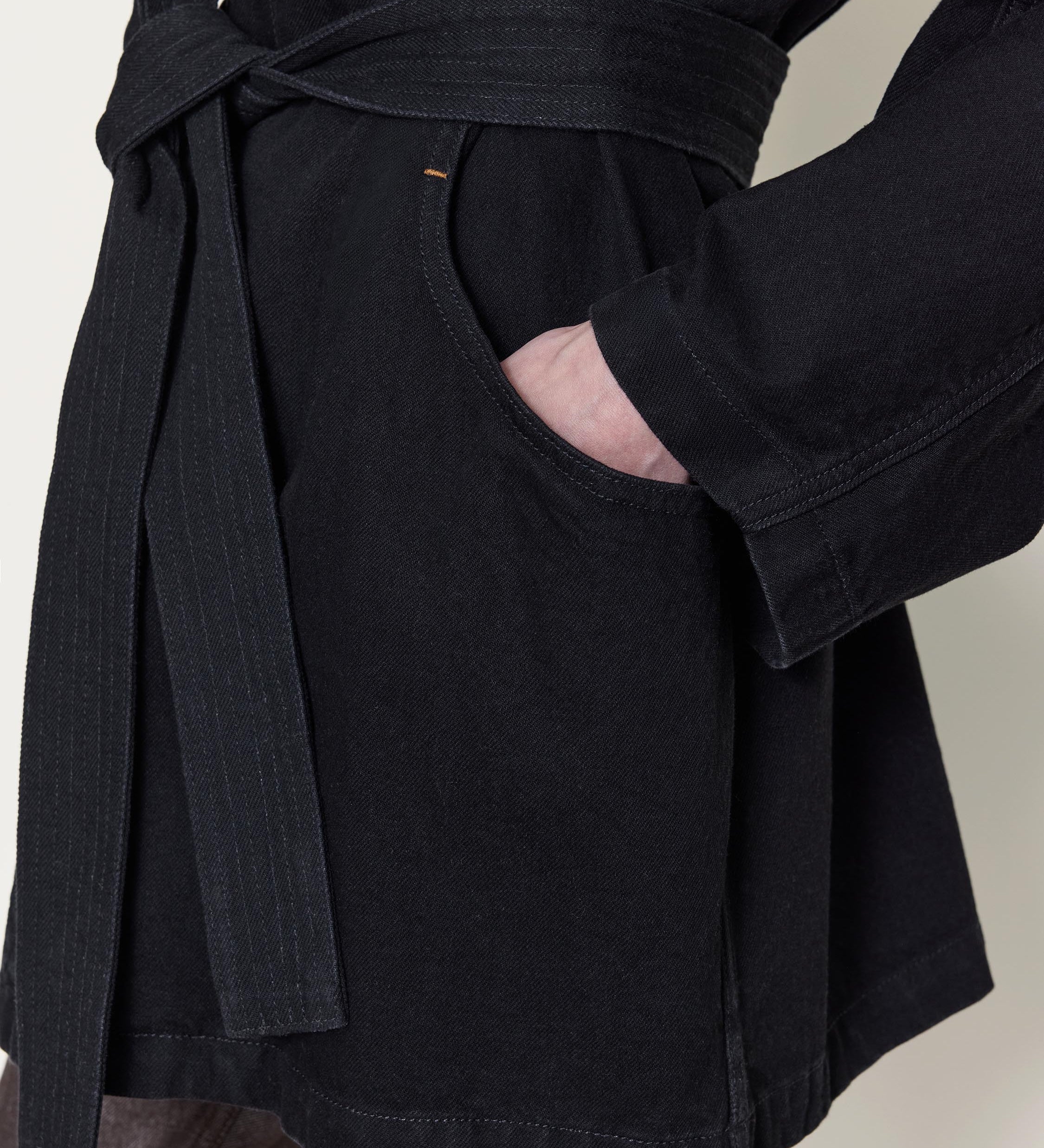 OSSOU - Sweep Jacket in Dusk Wash with Tan Leather