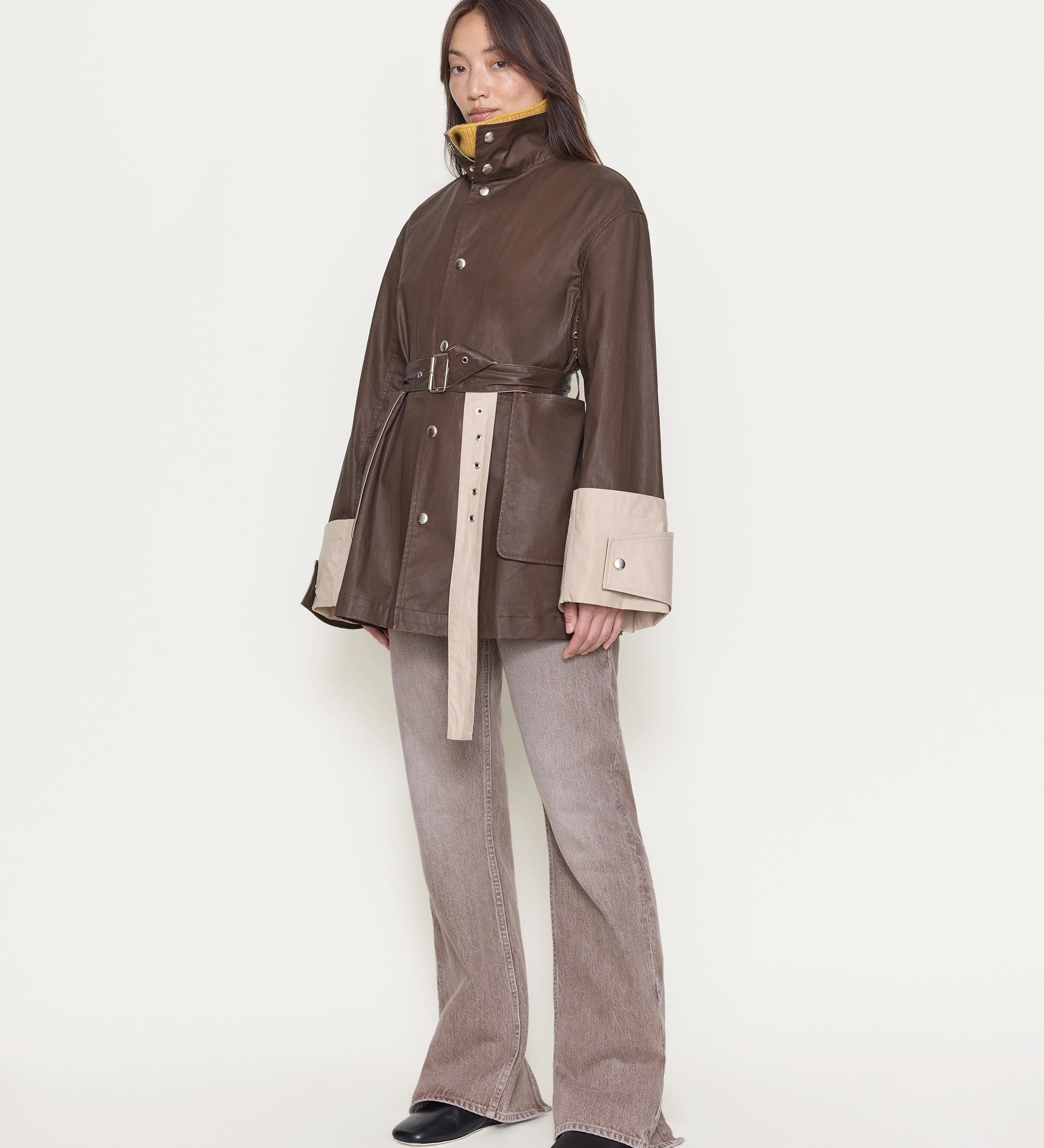 OSSOU - Asha Coat in Tobacco and Rye