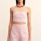 Posse - PAIGE BANDEAU - PINK GINGHAM