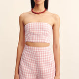 Posse - PAIGE BANDEAU - PINK GINGHAM