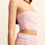 Posse - PAIGE BANDEAU - PINK GINGHAM