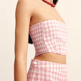 Posse - PAIGE BANDEAU - PINK GINGHAM